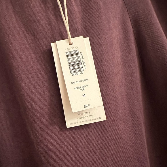 NWT Z Supply Shilo Knit Skirt – Cocoa Berry (Size M) - Picture 4 of 5
